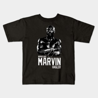 Marvelous Marvin Hagler Boxing Legend Signature Vintage Retro 80s 90s Bootleg Rap Style Kids T-Shirt